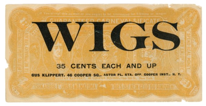 NY Wigs AD Note (L5307)