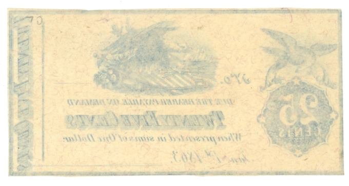 Unknown Issue 1863 25 Cents (L5308)