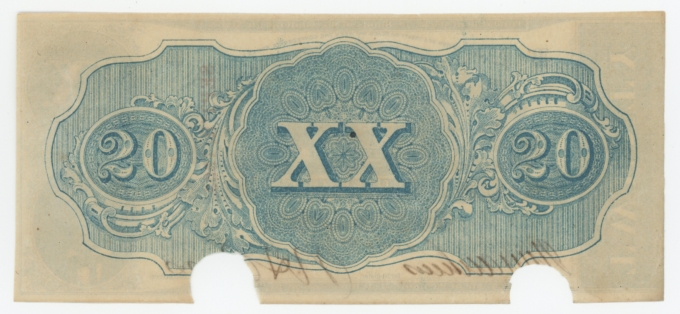 T-58 1863 Confederate States of America CSA $20 Note PF-28 CR-427 (64159)