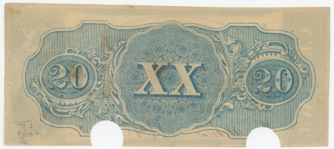 T-58 1863 Confederate States of America CSA $20 Note PF-28 CR-427 (64160)
