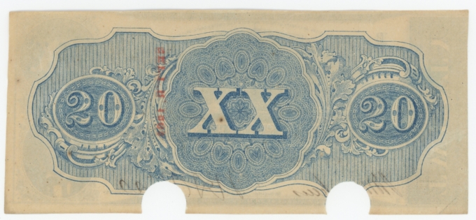 T-58 1863 Confederate States of America CSA $20 Note PF-28 CR-427 (64161)