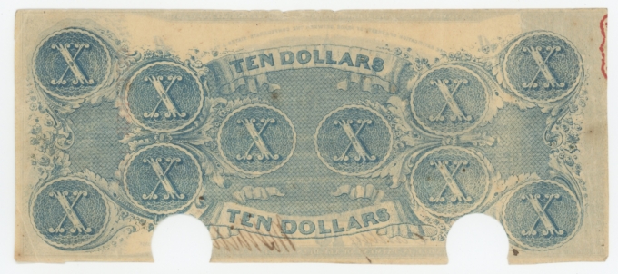 T-59 1863 Confederate States of America CSA $10 Note PF-33 CR-435 (64166)