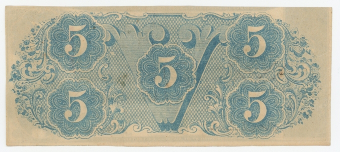 T-60 1863 Confederate States of America CSA $5 Note PF-4 CR-450 (64172)