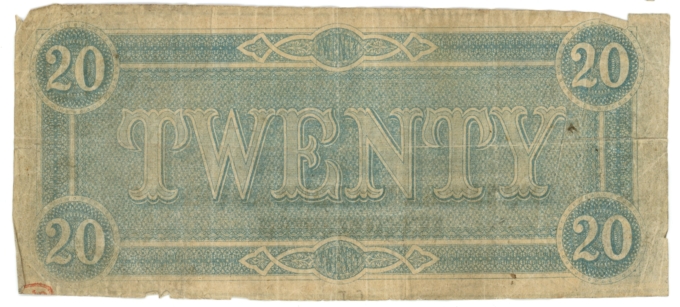 T-67 1864 Confederate States of America CSA $20 Note PF-6 CR-507 (64184)
