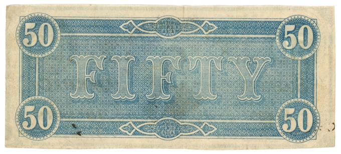 T-66 1864 Confederate States of America CSA $50 Note PF-5 CR-497 (64180)