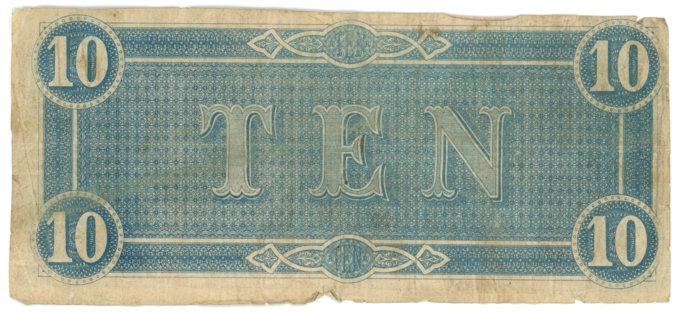 T-68 1864 Confederate States of America $10 Note PF-10 CR-543 (64185)