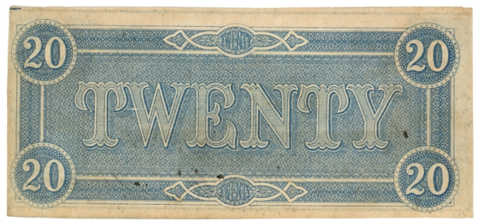 T-67 1864 Confederate States of America CSA $20 Note PF-13 CR-513 (64183)