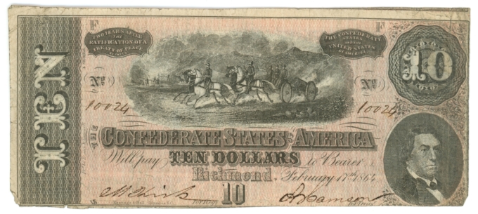 T-68 1864 Confederate States of America $10 Note PF-20 CR-546 (64188)