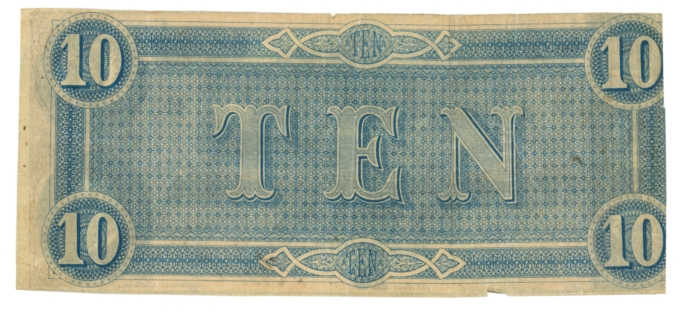 T-68 1864 Confederate States of America $10 Note PF-1 CR-540 (64187)