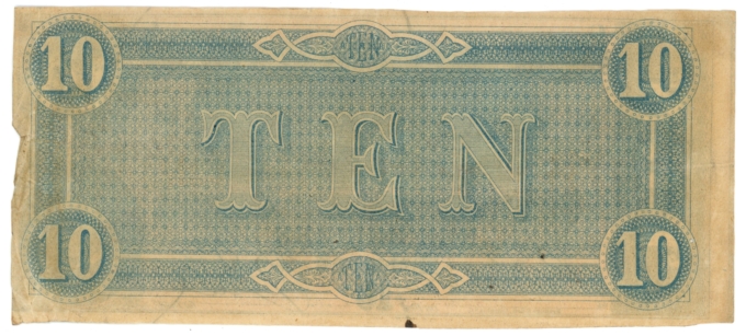 T-68 1864 Confederate States of America CSA $10 Note PF-44 CR-552 (64189)