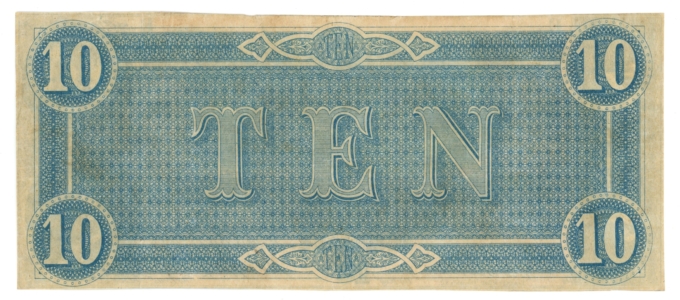 T-68 1864 Confederate States of America CSA $10 Note PF-3 CR-541 (64193)