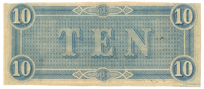 T-68 1864 Confederate States of America CSA $10 Note PF-3 CR-541 (64192)