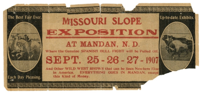 1907 Missouri Slope Exposition Mandan North Dakota CSA Ad Note (64098)