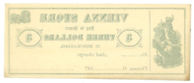 187X Vienna Store Vienna Ohio OH $3 Obsolete Scrip (64221)