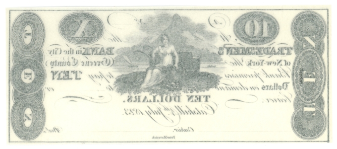1823 Greene County Bank Catskill New York NY $10 Obsolete Note (64225)