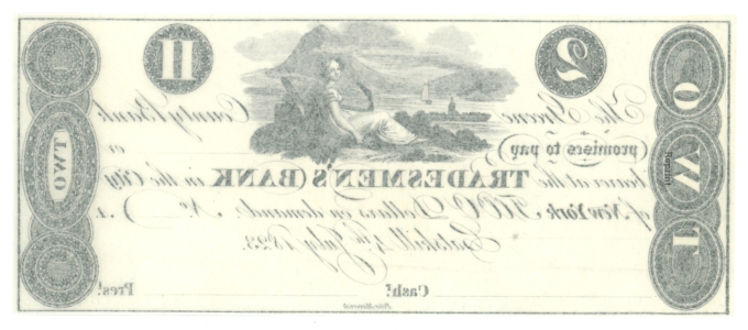 1823 Greene County Bank Catskill New York NY $2 Obsolete Note (64227)