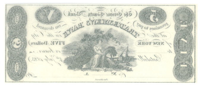 1823 Greene County Bank Catskill New York NY $5 Obsolete Note (64228)