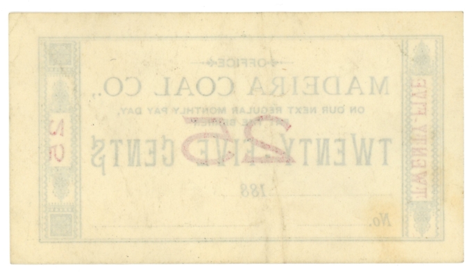 188X Madeira Coal Company Madeira Ohio OH 25c Obsolete Scrip (64239)