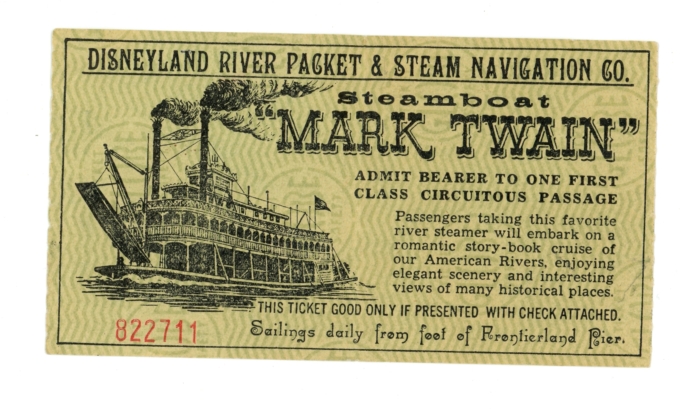 Disneyland California Mark Twain Steamboat Ticket (A0002)