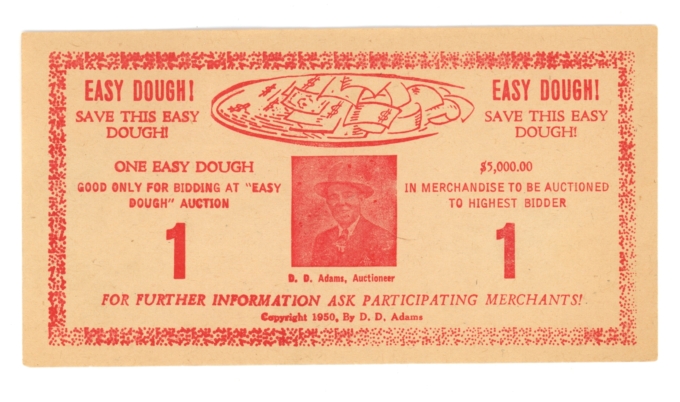 1950 One Easy Dough DD Adams Auctioneer (A0007)