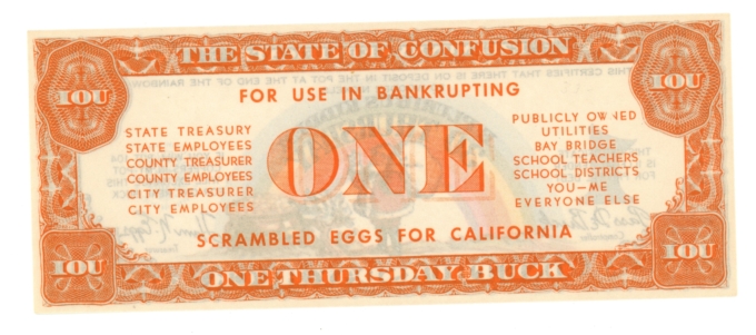 Ezeemunny One Thursday Buck IOU Certificate California (A0014)