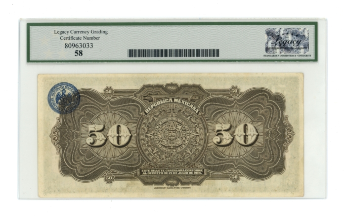 1915 SCWPM#S688a Mexico Gobierno Constitucionalista 50 Pesos Legacy 58 (A0029)