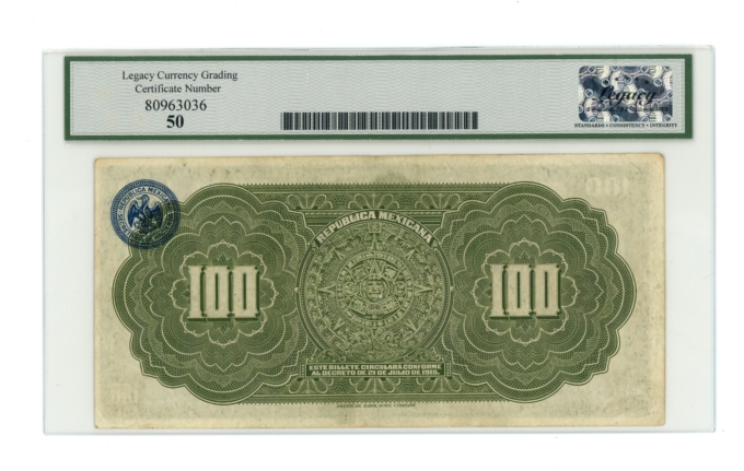 1915 SCWPM#S689a Mexico Gobierno Constitucionalista 100 pesos Legacy 50 (A0035)