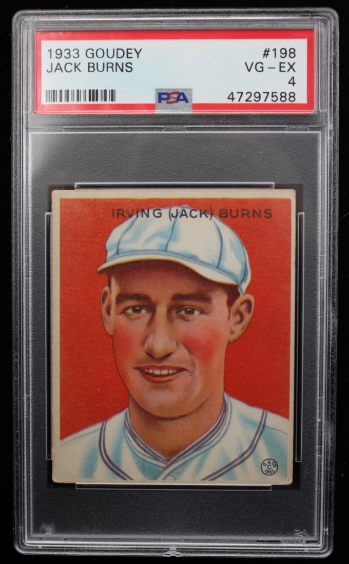 1933 Goudey #198 Jack Burns St. Louis Browns Card PSA VG-EX 4 (63668)