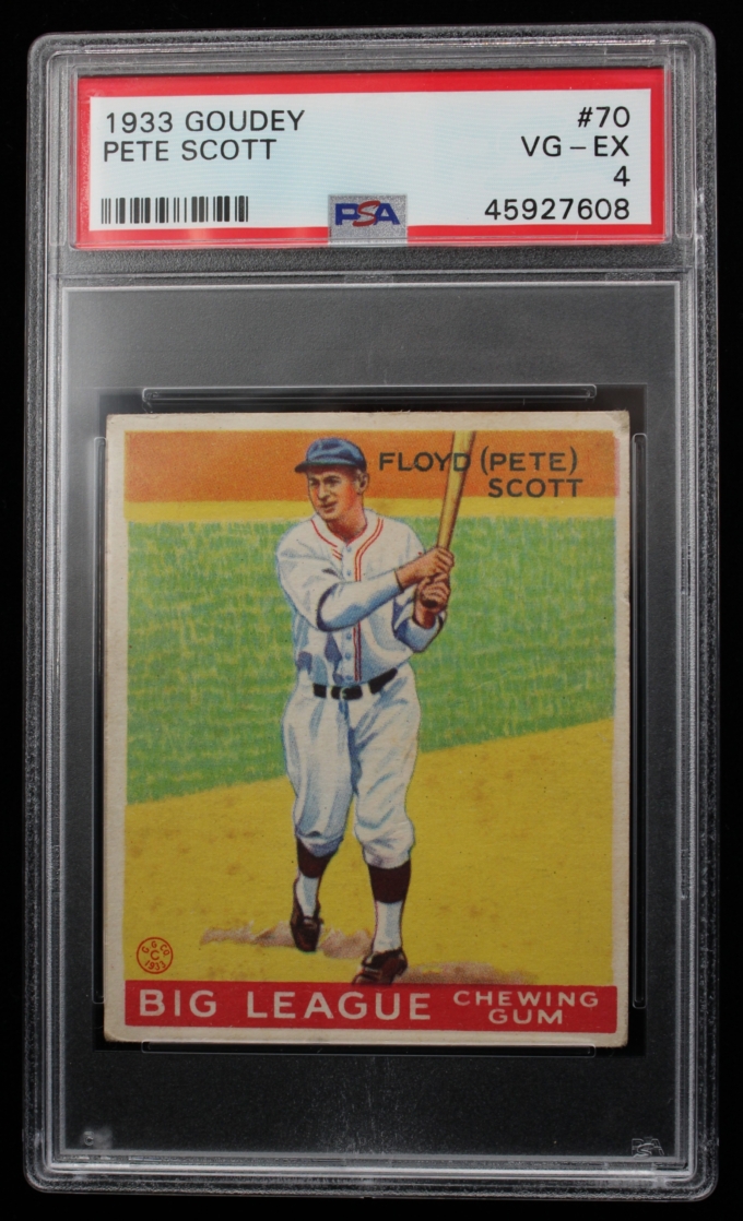 1933 Goudey #70 Pete Scott Oakland Oaks Card PSA VG-EX 4 (63670)