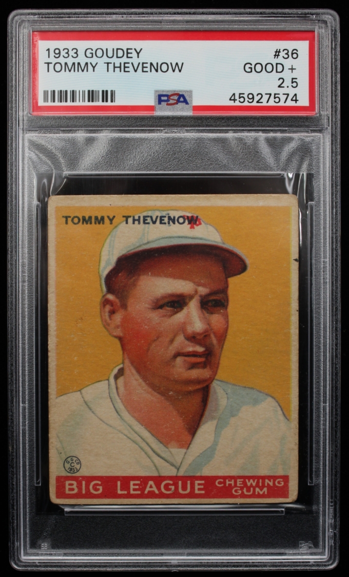 1933 Goudey #36 Tommy Thevenow Pittsburgh Pirates Card PSA G+ 2.5 (63684)