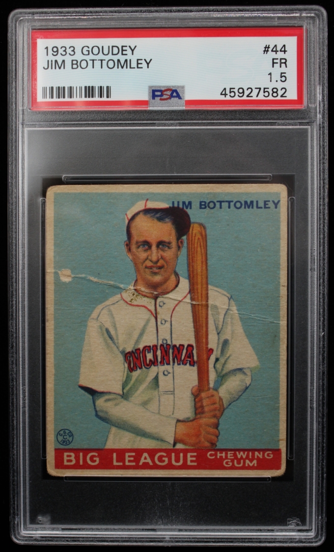 1933 Goudey #44 Jim Bottomley Cincinnati Reds Card HOF PSA FR 1.5 (63686)