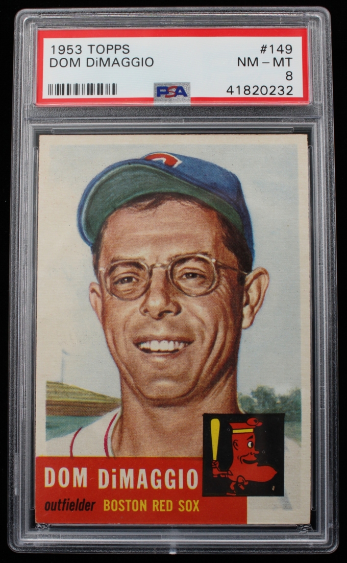 1953 Topps #149 Dom DiMaggio Boston Red Sox Card PSA NM-MT 8 (63720)