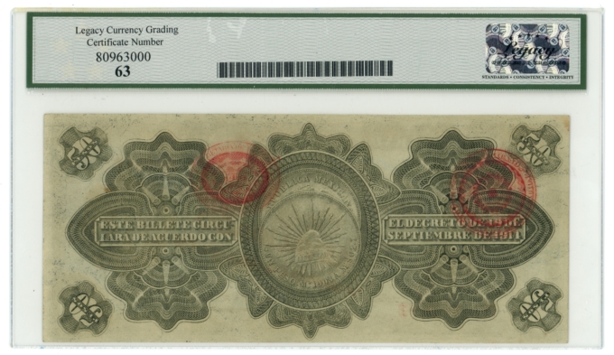 1914 Gobierno Provisional de Mexico 50 Pesos Revolutionary Note Legacy 63 S707e