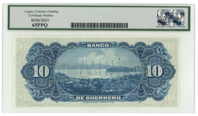 19XX Banco de Guerrero Iguala Mexico 10 Pesos Legacy UNC 65PPQ S299b (64346)
