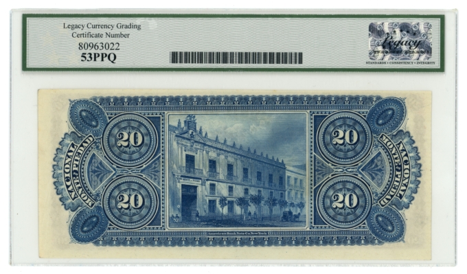 188X Nacional Monte de Piedad Mexico 20 Pesos Legacy AU 53PPQ S-267r1 (64355)