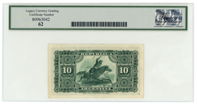 1884 Banco Nacional Buenos Aires Argentina 10 Centavos Legacy 62 P-6 (64360)