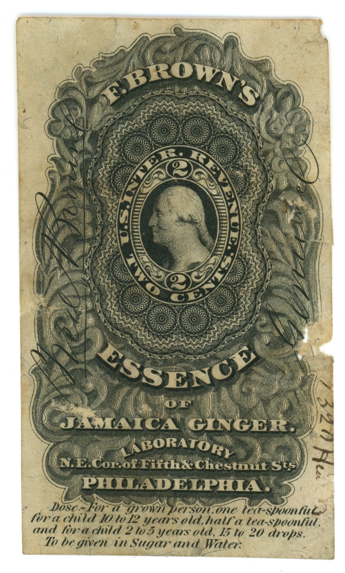 1936 F. Browns Essence of Jamaica Ginger Philadelphia PA Ad Note (64373)