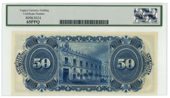 188X Nacional Monte de Piedad Mexico 50 Pesos Legacy UNC 65PPQ S-268r1 (64380)