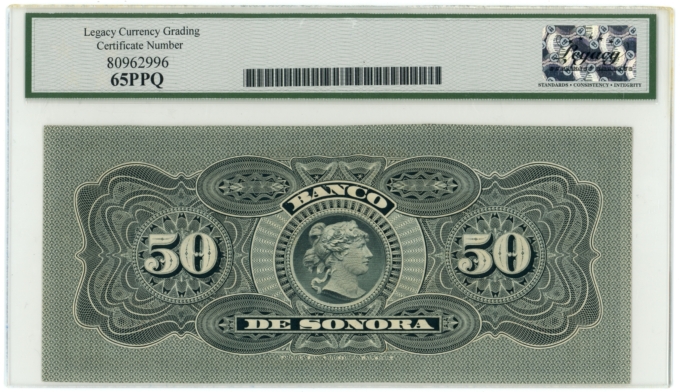 ND Banco de Sonora Hermosillo Mexico 50 Pesos Legacy UNC 65PPQ S-422r (64396)