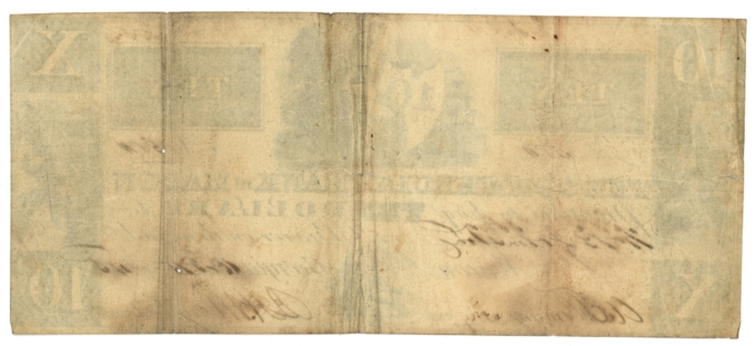 1843 Commercial Bank at Macon Georgia GA $10 Obsolete Note (64418)