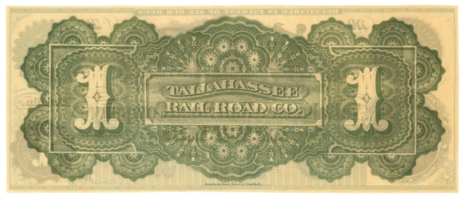 18XX Tallahassee Railroad Company Florida FL $1 - Reprint (64547)