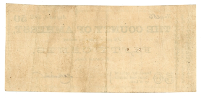 1862 County of Amherst Virginia VA 50c Obsolete Note No.4286 (64557)