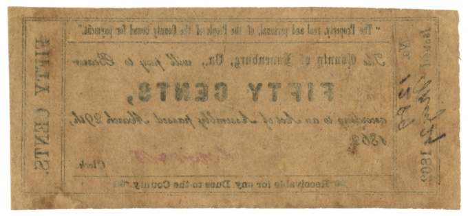 1862 County of Lunenburg Virginia VA 50c Obsolete Note No.1289 (64558)