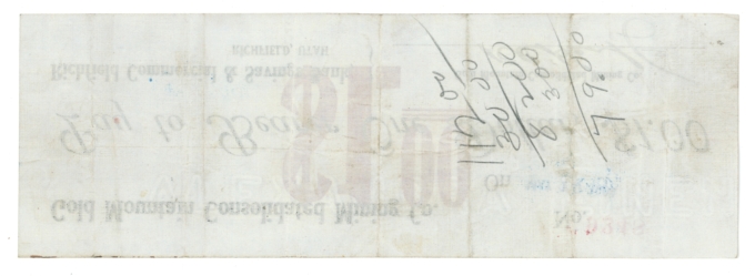 1908 Gold Mountain Consolidated Mining Co. Richfield Utah UT $1 Check (64646OZ)