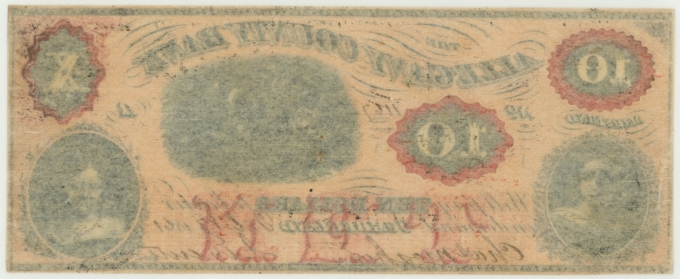 1861 Allegany County Bank Cumberland Maryland MD $10 Obsolete Note PCGS AU 58
