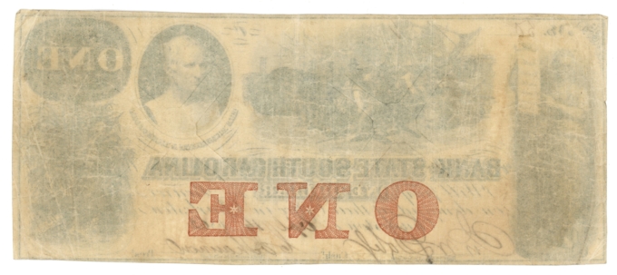 1862 Bank of the State of South Carolina $1 SC S-543 (L6029)
