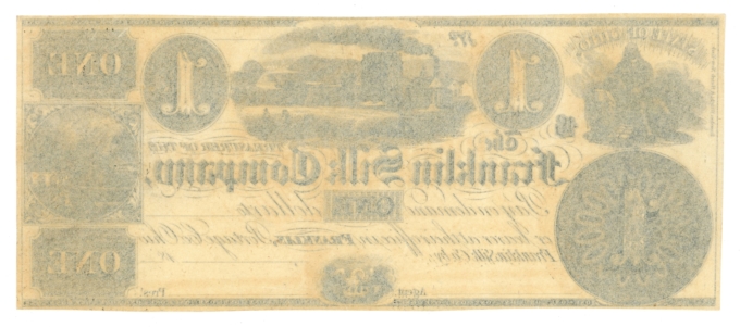 18XX Franklin Silk Company Franklin Ohio $1 Obsolete Note - Remainder (64744)