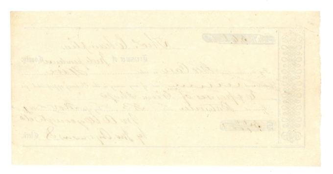 1861 Treasurer of Independence County Batesville Arkansas AR $5 Check UNL (OZ)