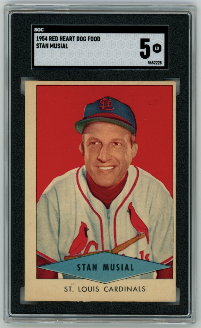 1954 Red Heart Dog Food Stan Musial St. Louis Cardinals HOF SGC 5 EX (64761)