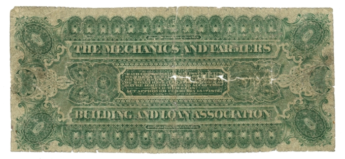 1873 Mechanics & Farmers Building & Loan Association Columbia SC $5 Note 64764